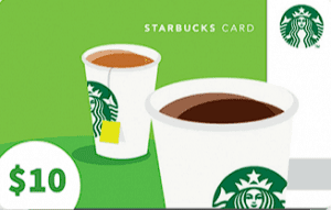 Starbucks prepaid gift card